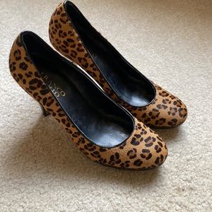 Franco Sarto Calf Hair Leopard Heels